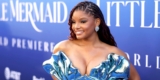 Halle Bailey Wore Metallic Column Gown for ‘The Little Mermaid’ Premiere